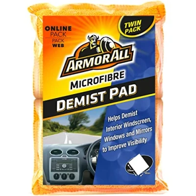 Image of Armor All, Microfibre Car Demist Pad, Set of 2, Quick Demisting for Clear Vision, Gentle and Scratch Free Cleaning, Designed Windscreen, Windows Mirrors, Ideal &amp; Motorcycle Detailing