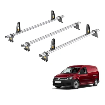 Image of Van Guard Roof Rack for VW Caddy (2010 2015) 3 Bars + 4 Load Stops [Only Suitable Maxi] Ulti Bar VG299