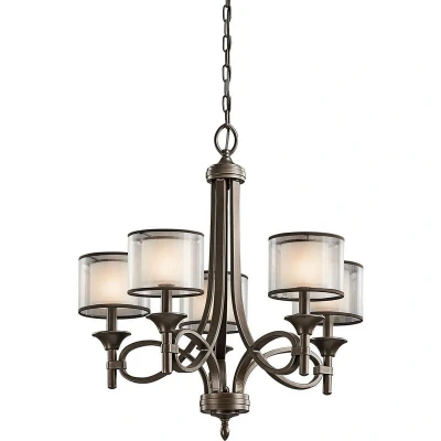 Image of Lacey 5 Light Multi Arm Chandelier Bronze Finish, E14