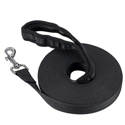 Image of Vivifying Training Lead for Dogs, 50FT/15M Long Nylon Line Dog Pet Tracking Obedience Leash (Black)