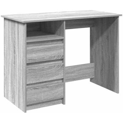 Image of vidaXL Grey Sonoma Desk Engineered Wood Study Table 102x50x75 cm For Office, Bedroom, Living Room