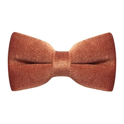 Image of King &amp; Priory Boys Bronze Textured Velvet Pre Tied Bow Tie, Brown