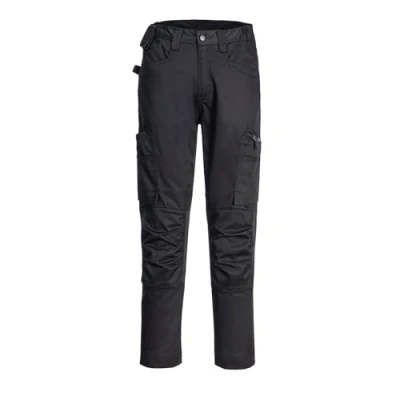 Image of Portwest CD881 Men&#039;s WX2 Work Trousers Slim Fit Eco Stretch Trade with Cargo and Knee Pad Pockets Black, 28