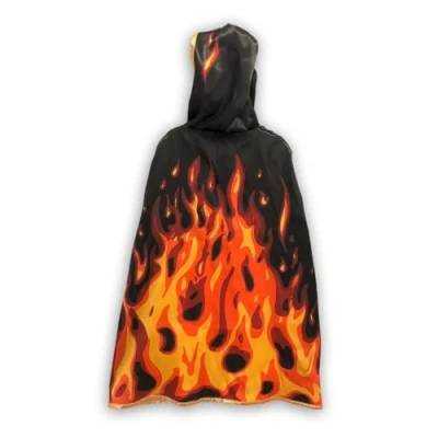 Image of Liontouch Flame Cape For Kids Medieval Pretend Play Cloak Children With Roaring Fire Theme Dress Up, Fancy Dresses &amp; Royal Costumes