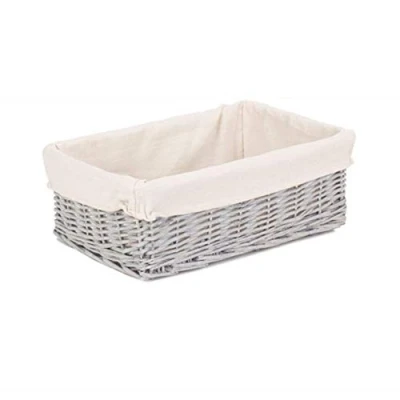Image of Red Hamper PT139 Extra Large Grey Wash Wicker Tray with Lining