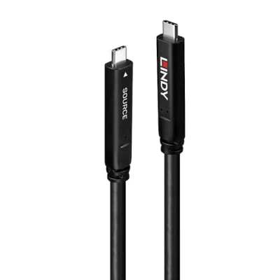 Image of LINDY Type C USB 3.2 Gen 2 &amp; DP 1.4 Hybrid Cable, 10m
