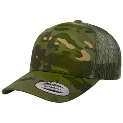 Image of Yupoong YP Classics Multicam Retro Trucker Cap, Tropic/Green, One Size