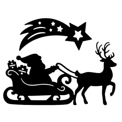 Image of Ideen mit Herz die Cutting Dies, Santa with Sleigh Shooting Star, 2 pcs