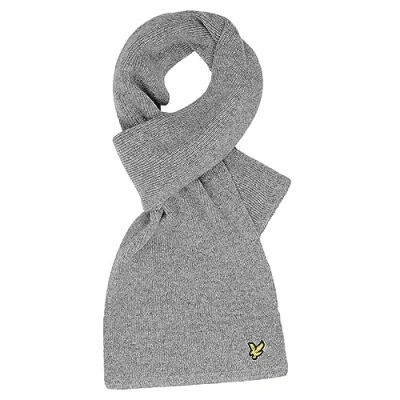 Image of Lyle &amp; Scott Ribbed Scarf Mid Grey Marl One Size
