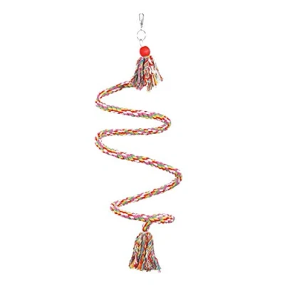 Image of HAPPYPET The Bird House 70cm Spiral Rope Perch,Multicolor