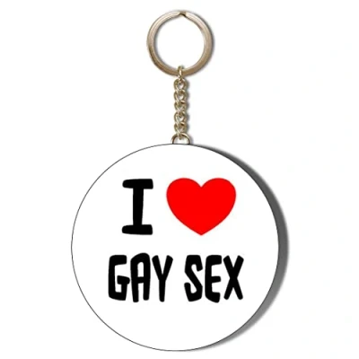 Image of Gift Insanity I LOVE GAY SEX 58mm LONG CHAIN KEYRING