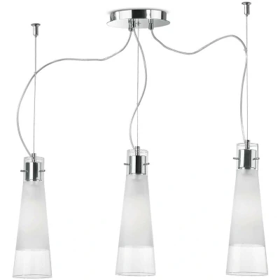 Image of Kuky 3 Light Ceiling Pendant Bar Chrome, E27