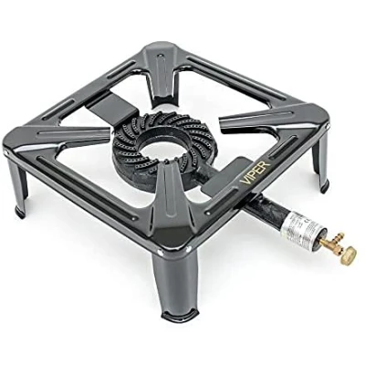 Image of Viper Single Cast Iron Gas LPG Burner Cooker Boiling Ring Catering Outdoor Cooking Camping 8KW
