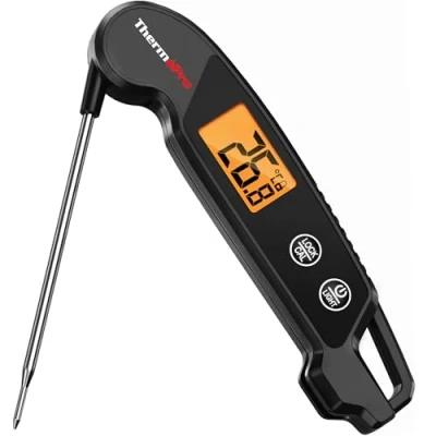 Image of ThermoPro TP603B Digital Meat Thermometer for Kitchen, IPX6 Waterproof Food with Temperature Probe BBQ, Instant Read Cooking Backlit LCD Jam Oil