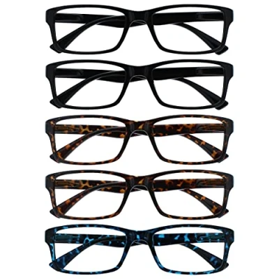 Image of The Reading Glasses Company Value 5 Pack Mens Womens Black Brown Blue Designer Style Readers RRRRR92 11223 +2.00