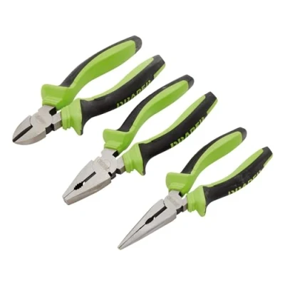 Image of Draper Soft Grip Pliers Set, Green (3 Piece)