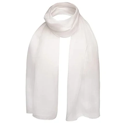 Image of Basic Sense Plain Chiffon Soft Sheer Scarf, Off White