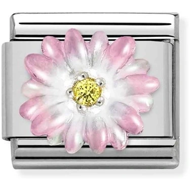 Image of Nomination Pink Flower Charm