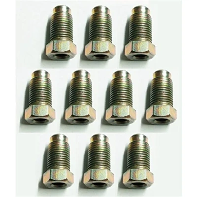 Image of 10x LONG MALE BRAKE PIPE UNION NUTS metric brass tubing 10mm x 1.0mm Joiner
