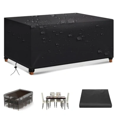Image of HOLEILUCK Patio Garden Furniture Covers Waterproof 160x75x50cm Outdoor Rattan Set Cover Heavy Duty 420d Cube Windproof