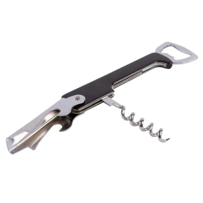 Image of Black Metal 3 in 1 Corkscrew &amp; Bottle Opener By Ashley