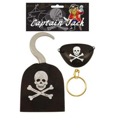 Image of Pirate Hook, Eye Patch, Earing Kids Costume Accessory Pack