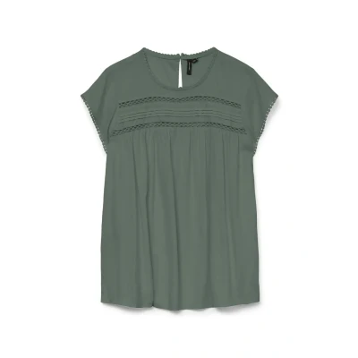 Image of Vero Moda Women&#039;s Vmdebbie Falte S/L Top Gas Hooks, Lorry Wreath, XS