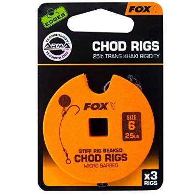 Image of Fox Edges Ready Tied Chod rig Standard 3pcs 25LB #6 Carp
