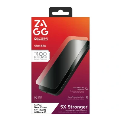 Image of ZAGG InvisibleShield Tempered Glass Clear Screen Protector Apple iPhone 15/16