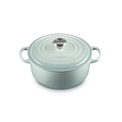 Image of Le Creuset Signature Sea Salt Cast Iron 20cm Round Casserole