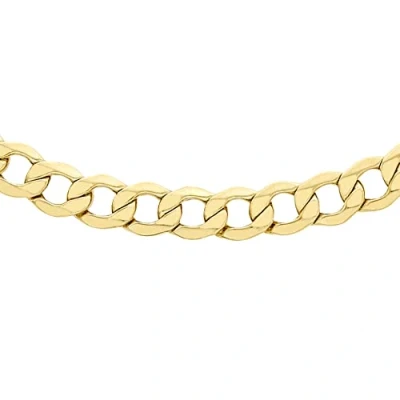 Image of Carissima Gold Unisex 9 ct Yellow Hollow 5 mm Diamond Cut Curb Chain Necklace of Length 61 cm/24 Inch