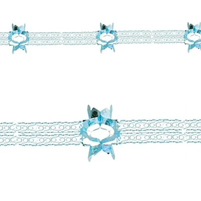 Image of Widdle Gifts Ltd Christmas Foil Ceiling Decorations Ice Blue 30cm x 2.7m Garland 3023
