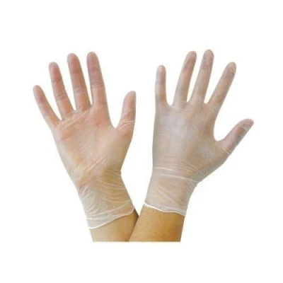 Image of PACK OF 100 Strong Quality Clear Vinyl Powder Free EXTRA LARGE Size Gloves Latex Food Safe Medical Examination Ambidextrous AQL 1.5 EN455 CLASS 1