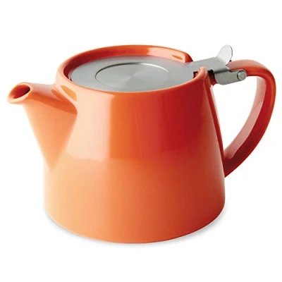 Image of FORLIFE Stump Teapot with SLS Lid and Infuser, 18 Ounce, Carrot