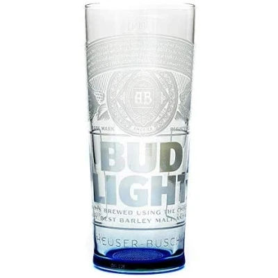 Image of AB INBEV Official Nucleated Budweiser Bud Light Half Pint Glass