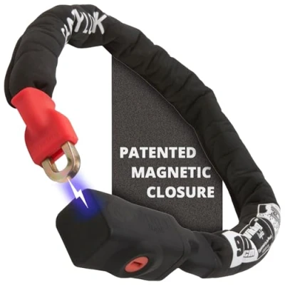 Image of Seatylock Viking Chain Bike Lock with Key Patented Scooters and Locks High Security Anti Theft Sold Secure Silver Ultra Safe Bicycle Heavy Duty Smart (90 CM 35.4&quot;)