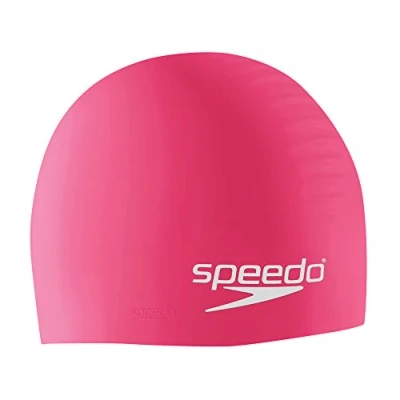 Image of Speedo Unisex Silicone Swim Cap, Pink, One Size UK