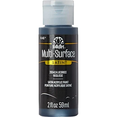 Image of FolkArt Multi Surface Satin Acrylic Paint, Licorice, Small