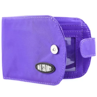 Image of Big Skinny Women&#039;s Taxicat Bi Fold Slim Wallet, Holds Up to 25 Cards, Purple