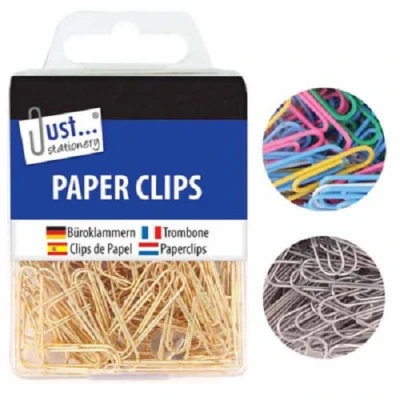 Image of Just Stationery 9192 Assorted Hanging Box Paper Clips, 120 clips