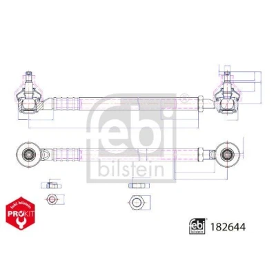 Image of 02382758, 2382758 Tie Rod FEBI BILSTEIN 182644 Front Axle with attachment material