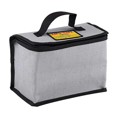 Image of Kuuleyn Fireproof LiPo Safe Bag,Fireproof Battery Safety Storage Protect Bag Guard Pouch Charging Sack Protector Explosion Proof with Handle