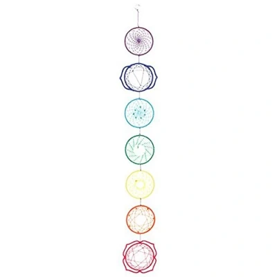 Image of Something Different Stunning Multicolor Chakra Wall Hanging 86cm x 14cm (1 Pc.) Handcrafted String Art Decor Elevate Home Ambiance &amp; Balance Energy Ideal