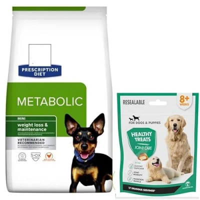 Image of Hills Prescription Diet Metabolic Mini Dry Food 1kg for Dogs and Dental Treats