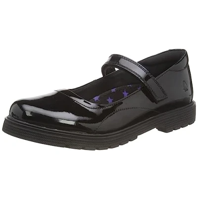 Image of Hush Puppies Tally Junior Patent School Uniform Shoe, Black, 1 UK