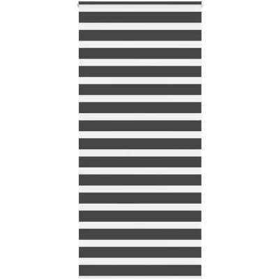 Image of vidaXL Zebra Blind Black 115x200 cm Fabric Width 110.9 Polyester
