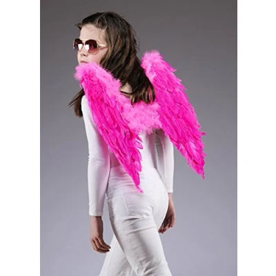 Image of Struts Childrens Bright Pink Feather Angel Wings 50cm