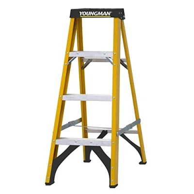 Image of Youngman S400 Fibreglass Stepladder 4 Tread