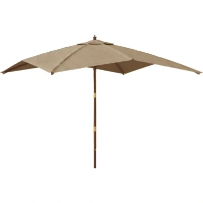 Image of vidaXL Garden Parasol with Wooden Pole Taupe 300x300x273 cm