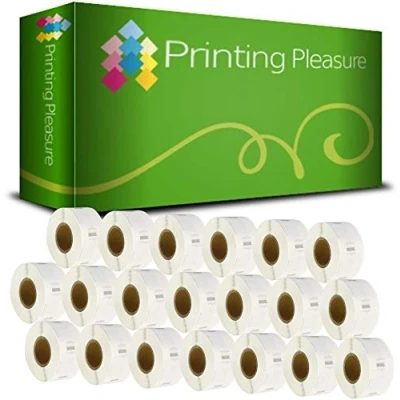 Image of Printing Pleasure 20 x 11353 S0722530 Compatible Labels Rolls for LabelWriter &amp; Seiko Label Printers 12mm 24mm 1000 per Roll
